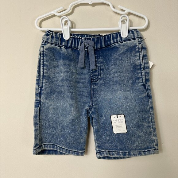 NWT 7 For All Mankind 2 Piece Set Knit Denim/Jean Shorts and Polo Shirt  Boys 3T - Picture 3 of 10